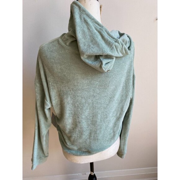 𝅺WAYF Bnwot Women Green Terry Hooded Sweater Sz Small - Picture 4 of 8